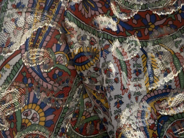 Oriental Style Indian Fabric Detail Texture — Stockfoto