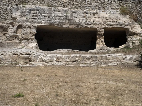 Ancient Cava Ispica Gymnasium Sicily — Stok fotoğraf