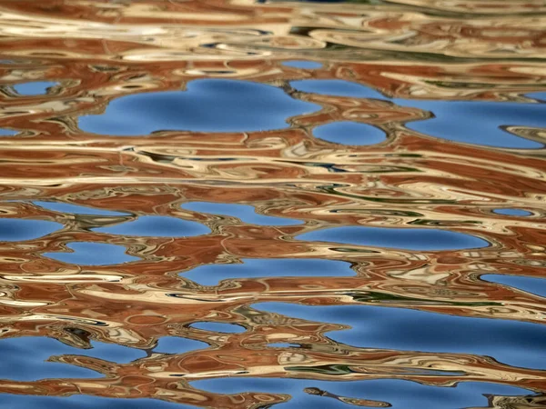 Orange Reflections Sea Painting — Stockfoto