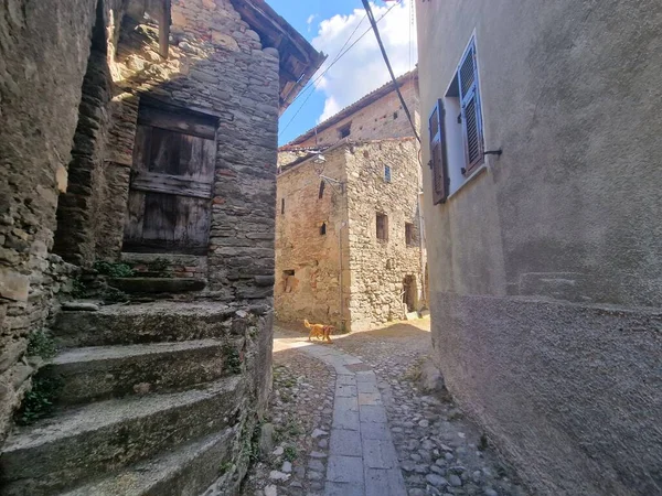 Grondona Old Medieval Piedmont Village Houses — Stock fotografie