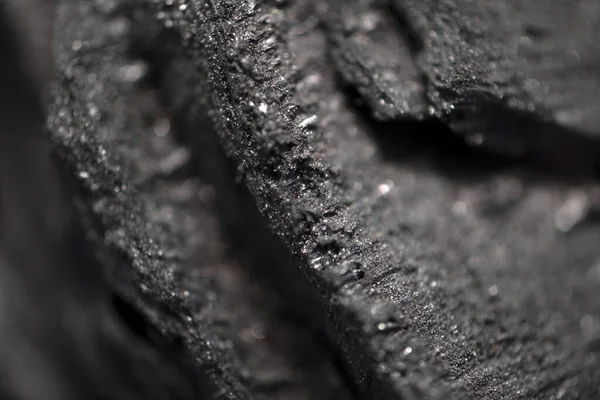 Black Barbecue Charcoal Macro Detail Close — Stock fotografie