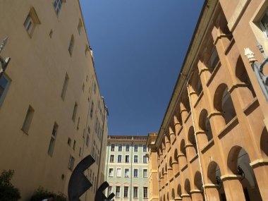 Güzel Fransa eski kasaba binaları boyalı evler