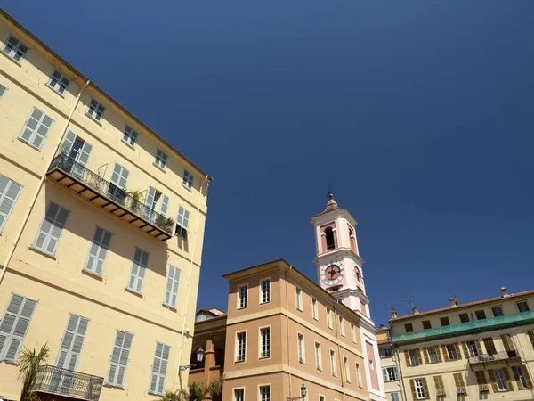 Nice France Old Town Buildings Painted Houses — Stock Photo, Image