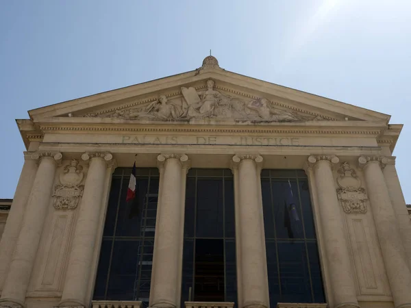 Court House Justice Palace Nice France Old Town Buildings Painted — Foto de Stock