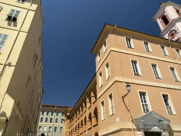 Nice France Old Town Buildings Painted Houses — стокове фото