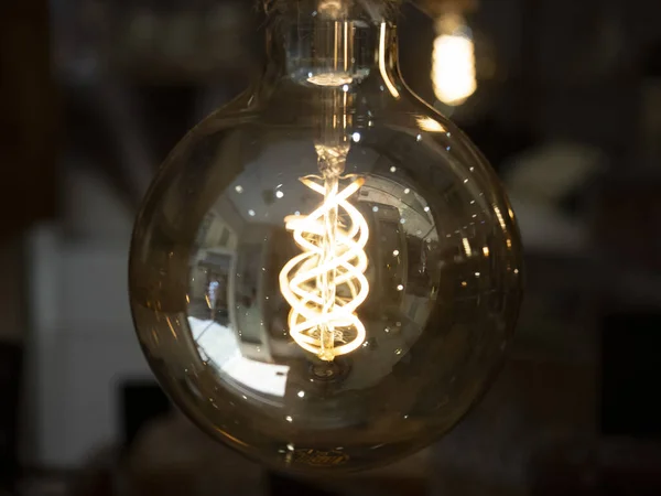 Light Bulb Filament Close Detail Macro — 图库照片