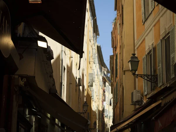 Nice France Old Town Buildings Painted Houses — Stockfoto