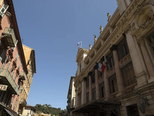 Nice France Old Town Buildings Painted Houses — Stock Photo, Image