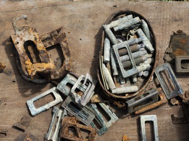 detail of first world war weapons found on Piana Mountain dolomites, Italy