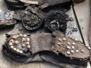 detail of first world war weapons found on Piana Mountain dolomites, Italy