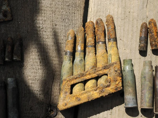 detail of first world war weapons found on Piana Mountain dolomites, Italy