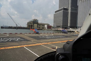 New York şehri Manhattan helikopter turu havadan şehir manzarası panoraması