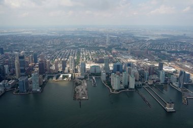 New York şehri Manhattan helikopter turu havadan şehir manzarası panoraması New Jersey