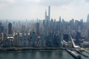 New York şehri Manhattan helikopter turu havadan şehir manzarası panoraması