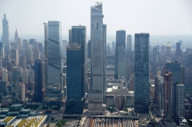 New York şehri Manhattan helikopter turu havadan şehir manzarası panoraması