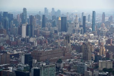 New York şehri Manhattan helikopter turu havadan şehir manzarası panoraması