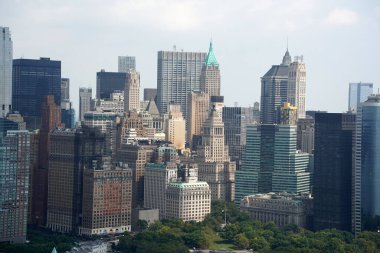 New York şehri Manhattan helikopter turu havadan şehir manzarası panoraması