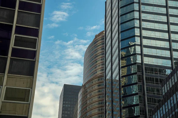 New York Skycrapers Ville Vue Sur Rue Jour Ensoleillé — Photo