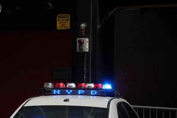 New York City Manhattan Police Siren Detail Close — Stock Photo, Image