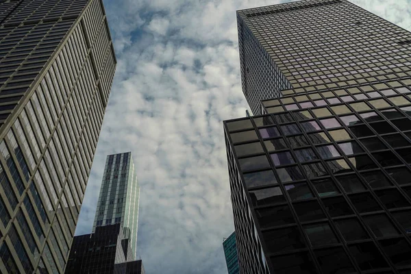 New York City Skycrapers Street View Sunny Day — Stok Foto