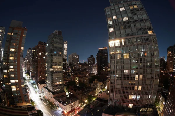 Manhattan New York City Night Aerial Cityscape Terrace Rooftop — Stock Photo, Image