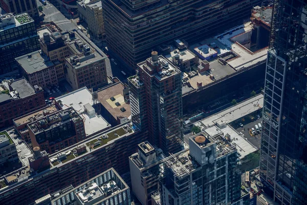 New York Stad Luchtfoto Panorama Van Hudson Werven Glazen Terras — Stockfoto
