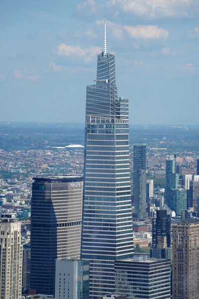 Nova Iorque Cidade Panorama Aéreo Hudson Jardas Terraço Vidro — Fotografia de Stock