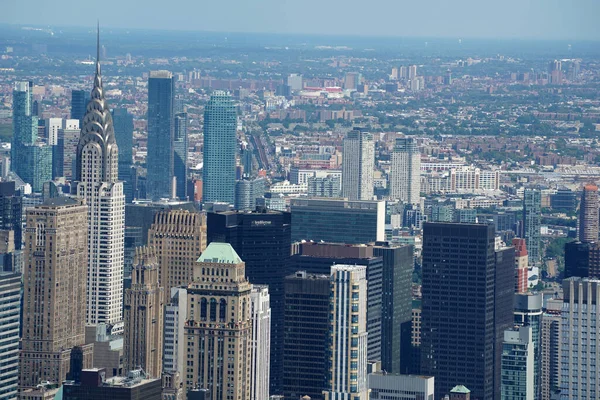 Nova Iorque Cidade Panorama Aéreo Hudson Jardas Terraço Vidro — Fotografia de Stock