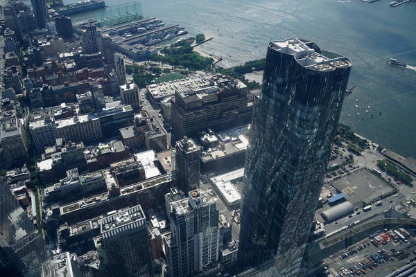 New York Panorama Aérien Ville Hudson Yards Terrasse Verre — Photo