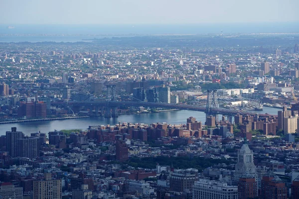 New York Città Aerea Panorama Hudson Cantieri Terrazza Vetro — Foto Stock