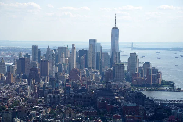 New York City Aerial Panorama Hudson Yards Glass Terrace — Stock Photo, Image