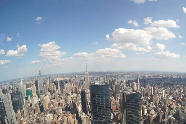 Панорама Города Нью Йорка Террасы Стекла Гудзонова Двора — стоковое фото