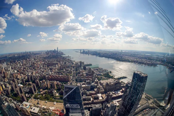 Nowy Jork Panorama Miasta Hudson Jardów Szklany Taras — Zdjęcie stockowe