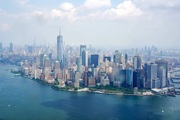 Нью Йорк Манхэттен Вертолет Тур Воздушный Город Панорама Реки Гудзон — стоковое фото
