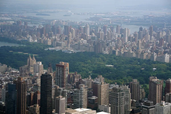 Cidade Nova Iorque Manhattan Passeio Helicóptero Paisagem Urbana Panorâmica Parque — Fotografia de Stock