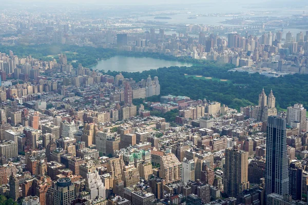 Cidade Nova Iorque Manhattan Passeio Helicóptero Paisagem Urbana Panorâmica Parque — Fotografia de Stock