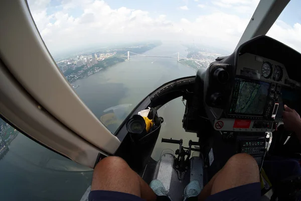 Нью Йорк Манхеттенський Вертолітний Тур Аерофотозйомка Міського Пейзажу — стокове фото