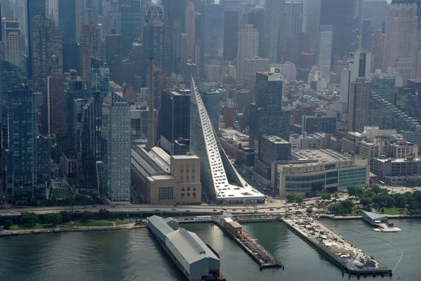 Nova Iorque Cidade Manhattan Helicóptero Tour Paisagem Urbana Aérea Panorama — Fotografia de Stock