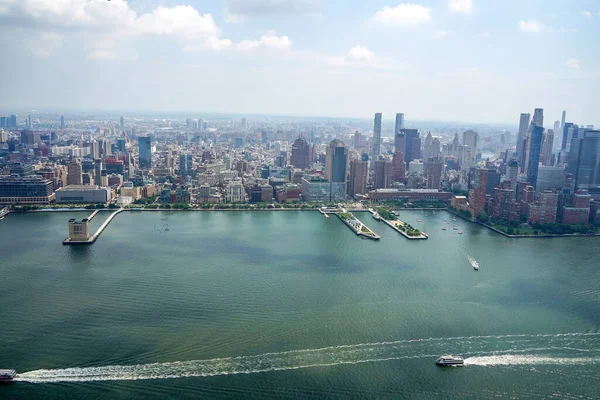 Ciudad Nueva York Recorrido Helicóptero Manhattan Paisaje Urbano Aéreo Panorama —  Fotos de Stock