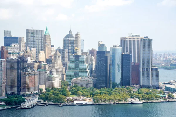 Nova Iorque Cidade Manhattan Helicóptero Tour Paisagem Urbana Aérea Panorama — Fotografia de Stock