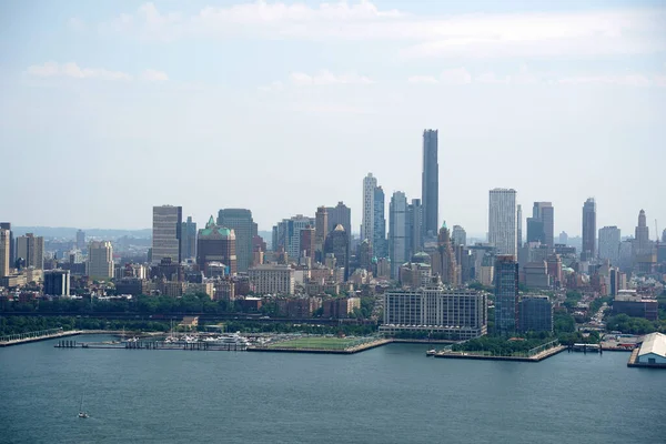 Нью Йорк Манхэттен Вертолет Тур Воздушный Город Панорама Реки Гудзон — стоковое фото