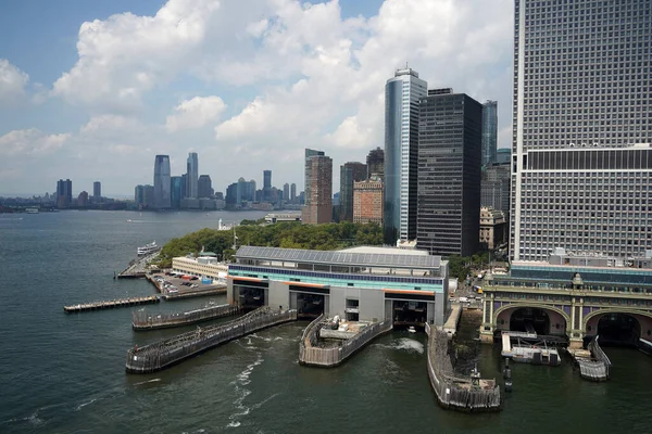Nueva York Visita Helicóptero Manhattan Vista Aérea Panorámica Ciudad — Foto de Stock