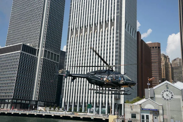 Nova Iorque Cidade Manhattan Helicóptero Tour Paisagem Urbana Aérea Panorama — Fotografia de Stock