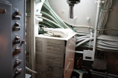 Askeri savaş denizaltısı savaş gemisi iç mimarisi