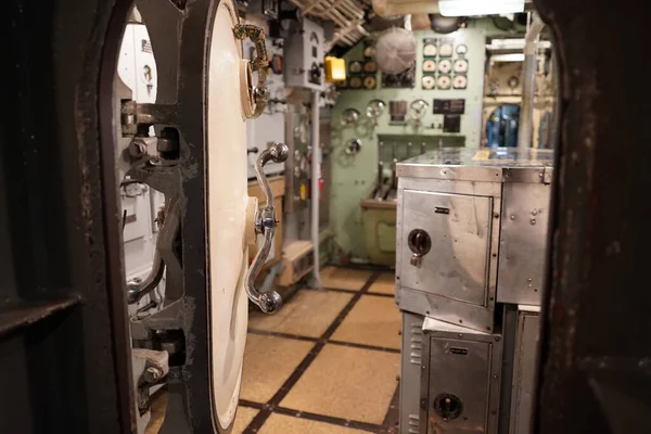 Guerra Militar Submarino Navio Guerra Interior — Fotografia de Stock