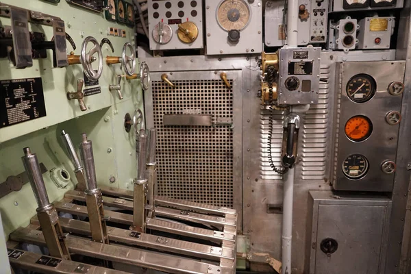 Guerra Militar Submarino Navio Guerra Interior — Fotografia de Stock