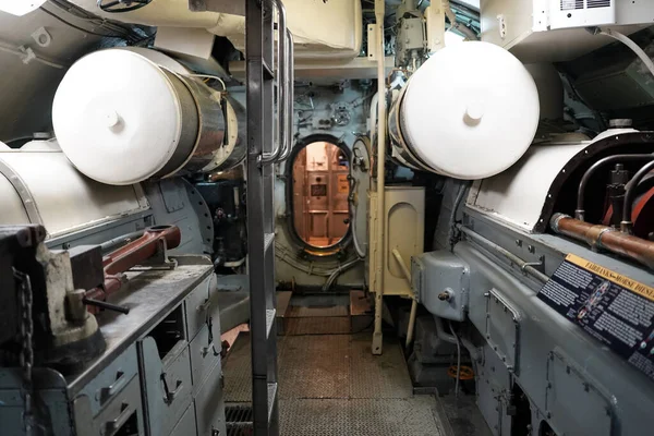 Guerra Militar Submarino Navio Guerra Interior — Fotografia de Stock