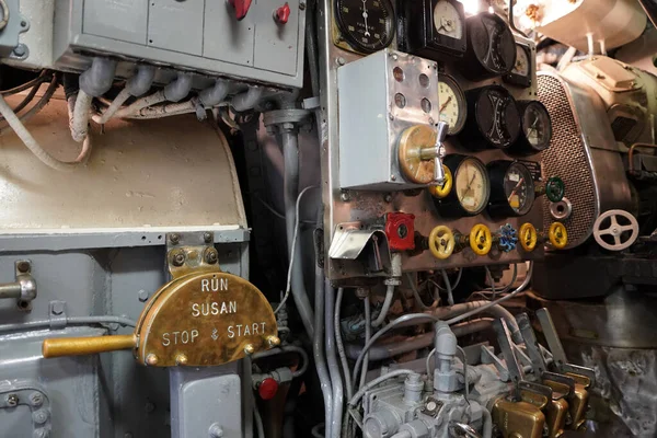 Guerra Militar Submarino Navio Guerra Interior — Fotografia de Stock