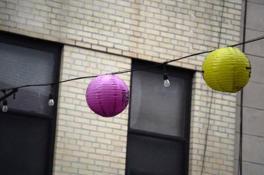 Çin Mahallesi New York Şehri Manhattan 'da sağanak yağmur