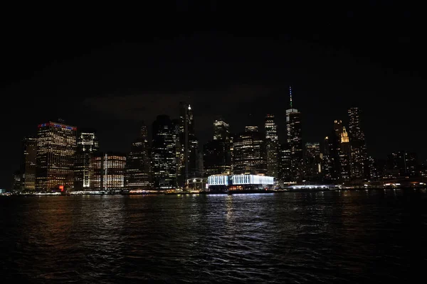 Manhattan Nueva York Vista Noche Desde Dumbo —  Fotos de Stock